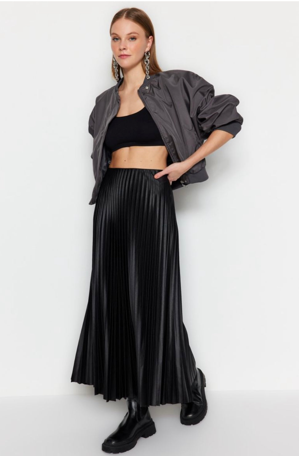 Black Pleated Skirt