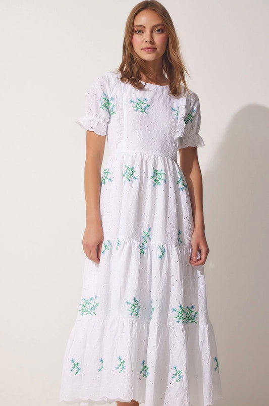 Ocean Orchid Eyelet Dress