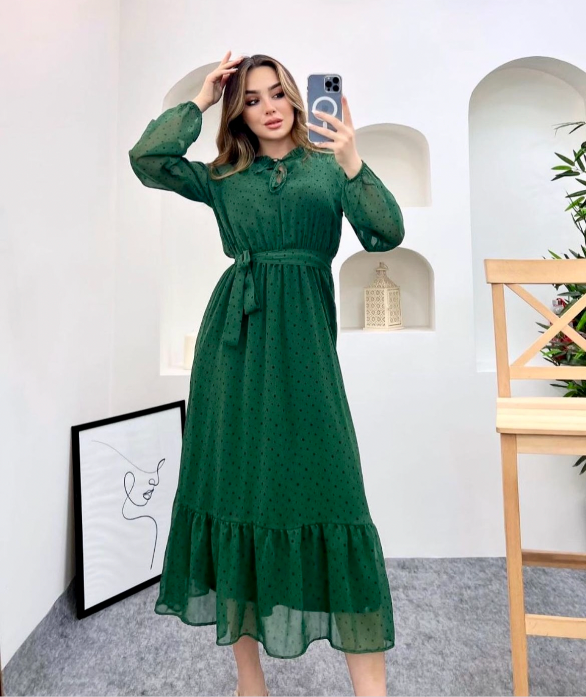 Dot Green Dress