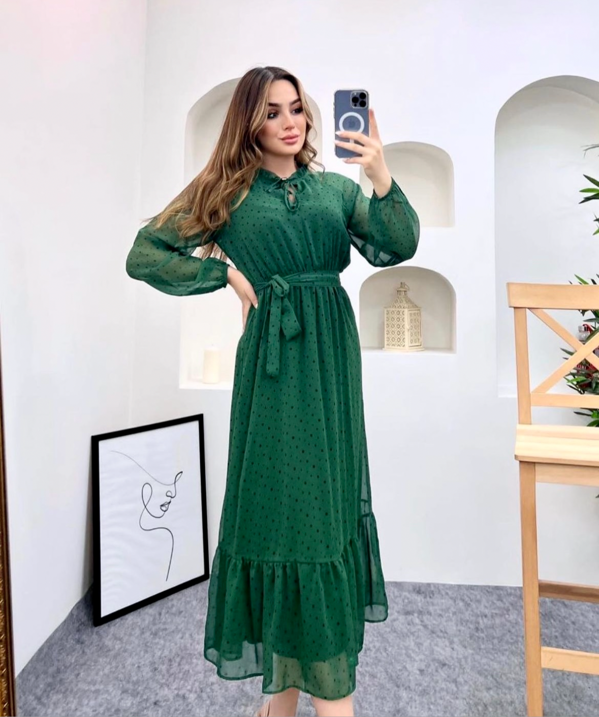 Dot Green Dress