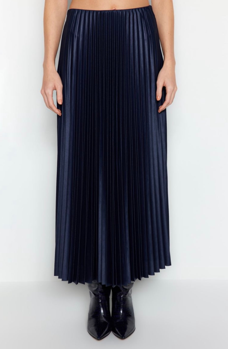 Blue Pleated Skirt