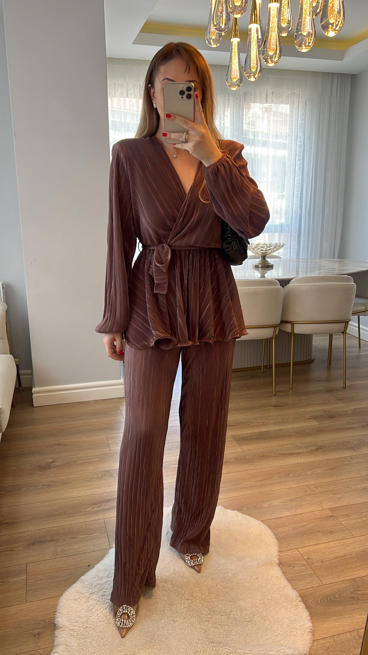 Plissé Vogue Set in Brown