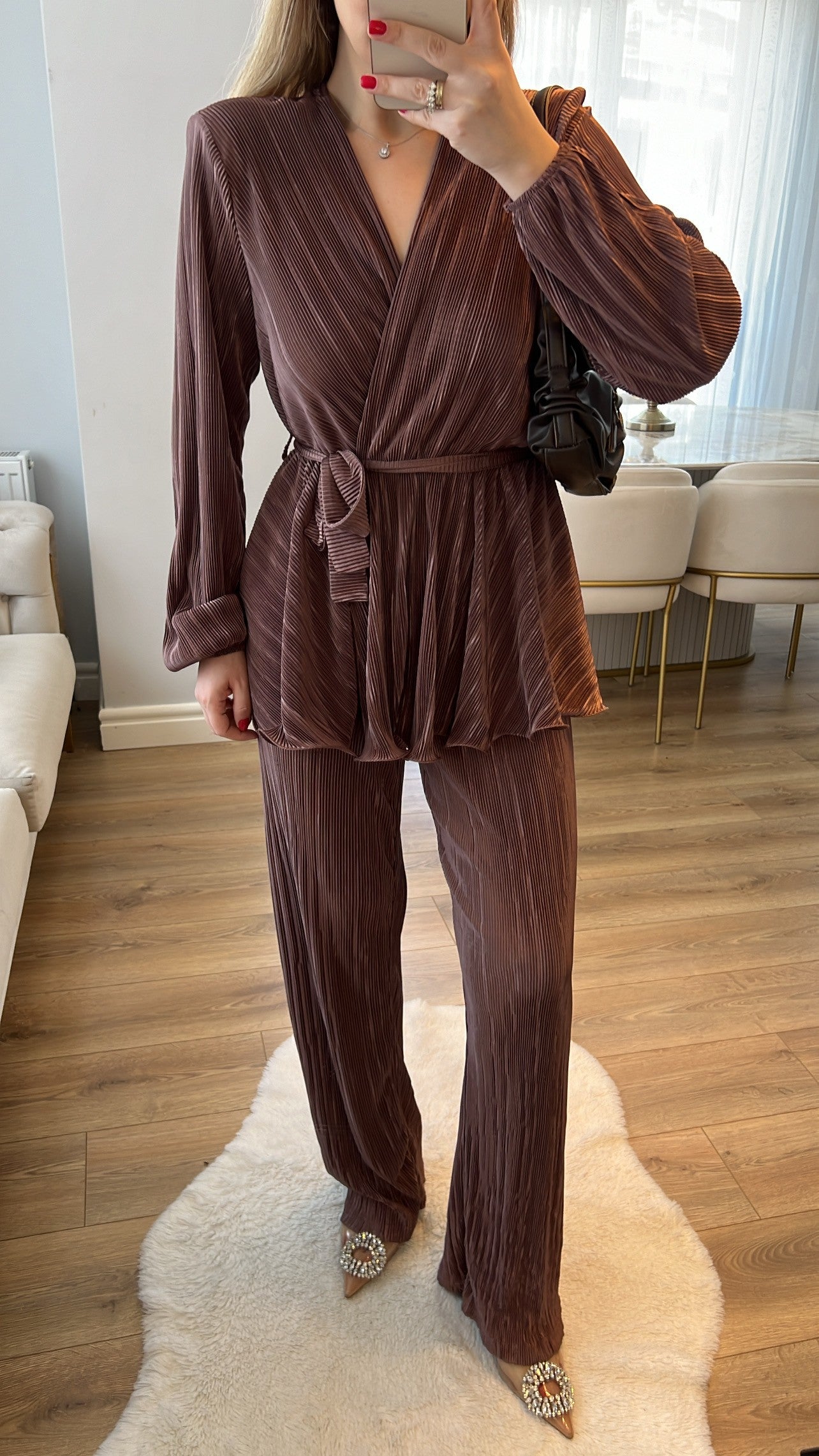 Plissé Vogue Set in Brown