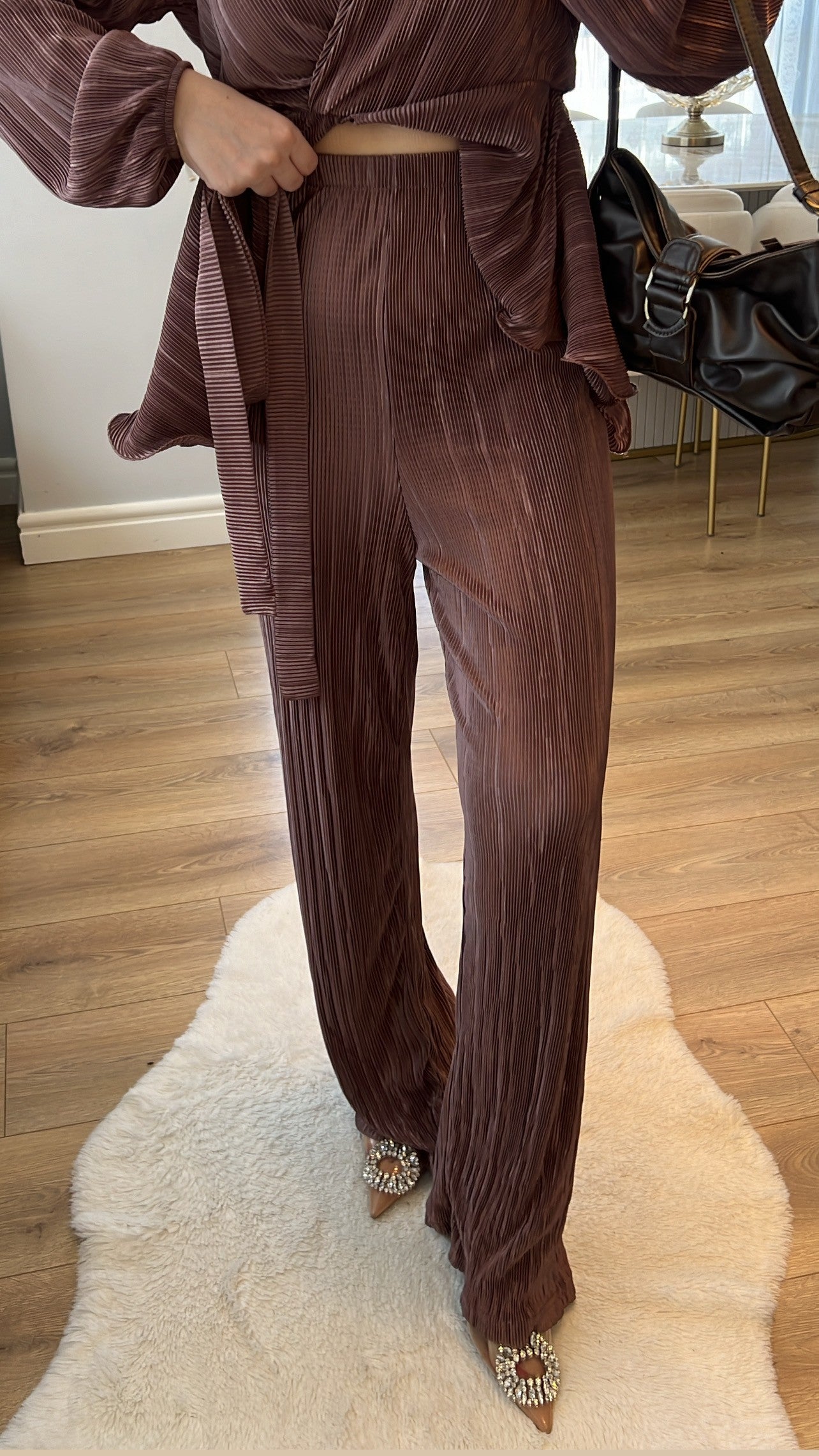 Plissé Vogue Set in Brown