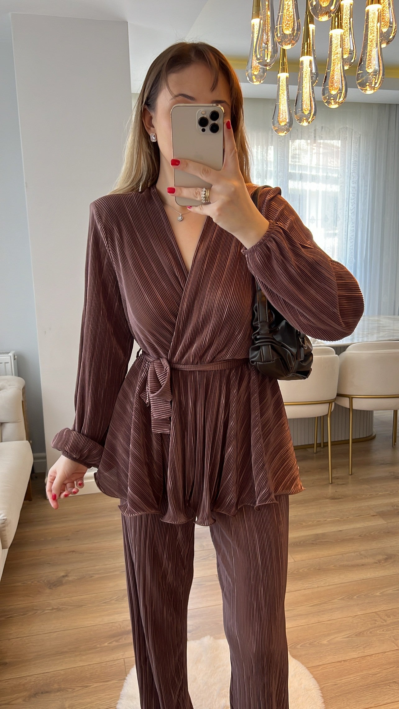 Plissé Vogue Set in Brown