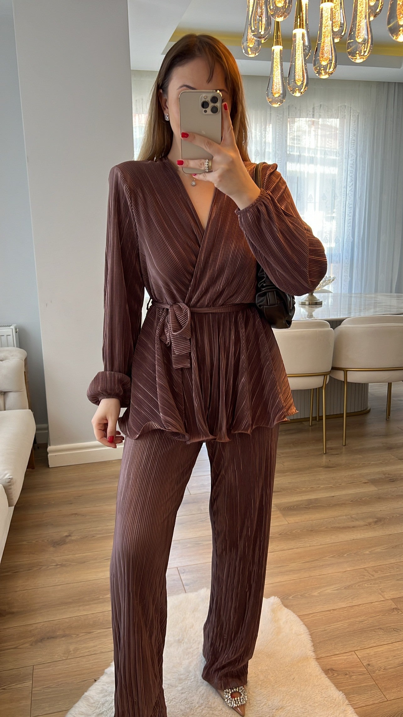 Plissé Vogue Set in Brown