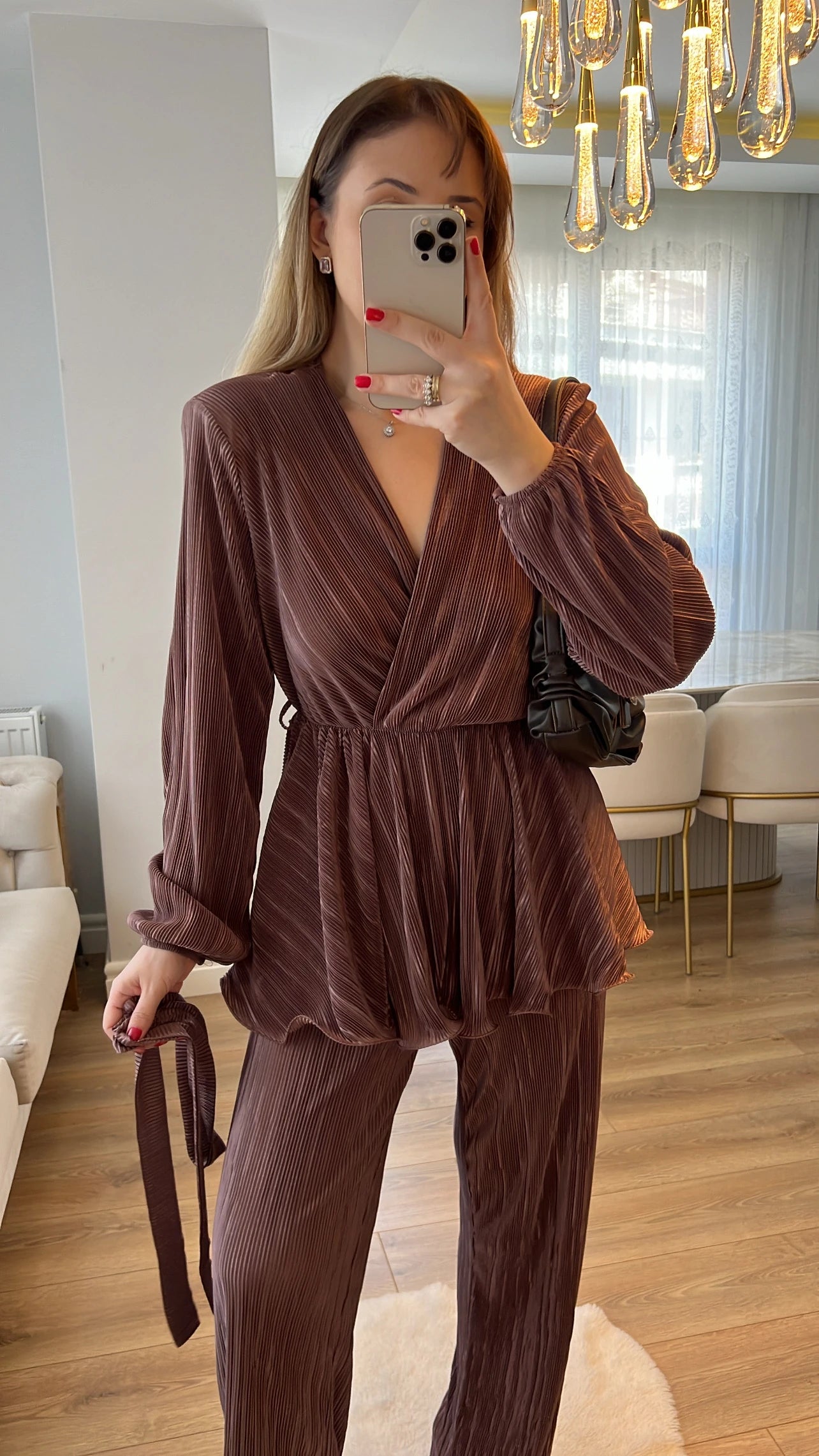 Plissé Vogue Set in Brown