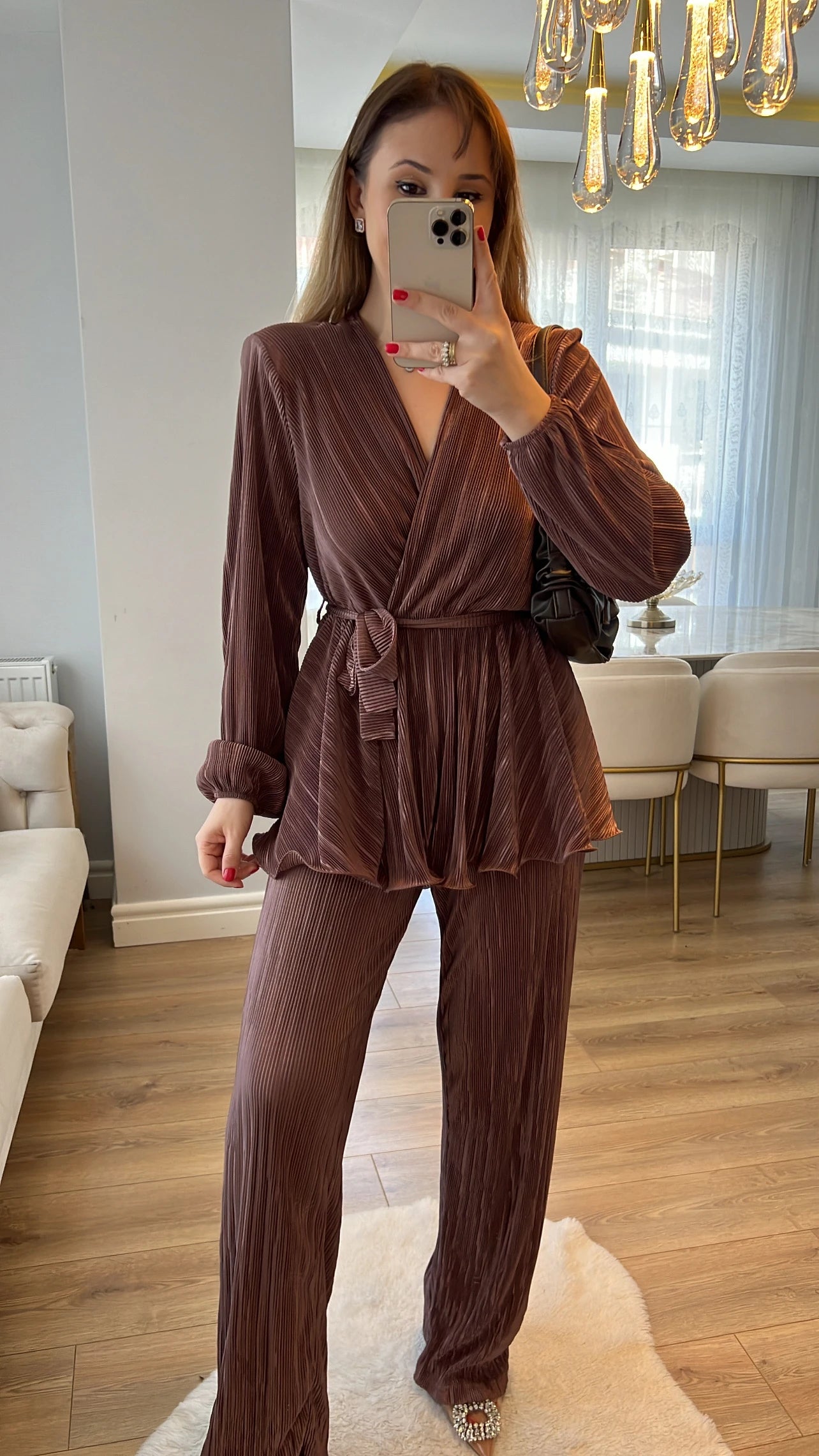 Plissé Vogue Set in Brown
