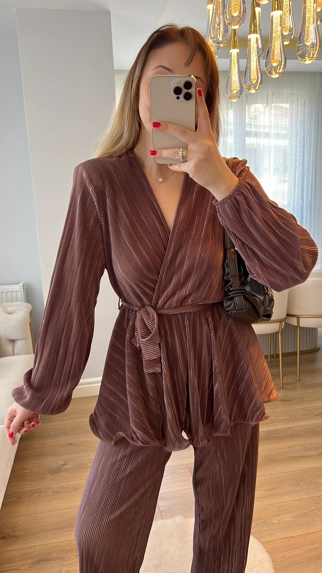 Plissé Vogue Set in Brown